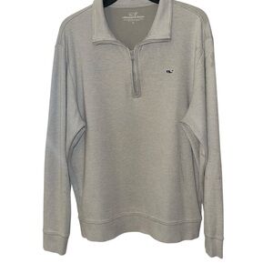 Vineyard Vines Men's Saltwater Quarter Zip Performance Pullover Large Gray